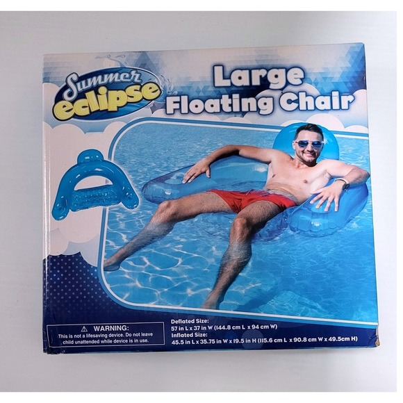 Summer Eclipse Large Floating Chair Pool Lake River Inflatable Lounge - Picture 2 of 3